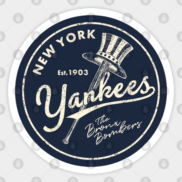 New York Yankees Top Hat 2 by Buck Tee Sticker by Buck Tee